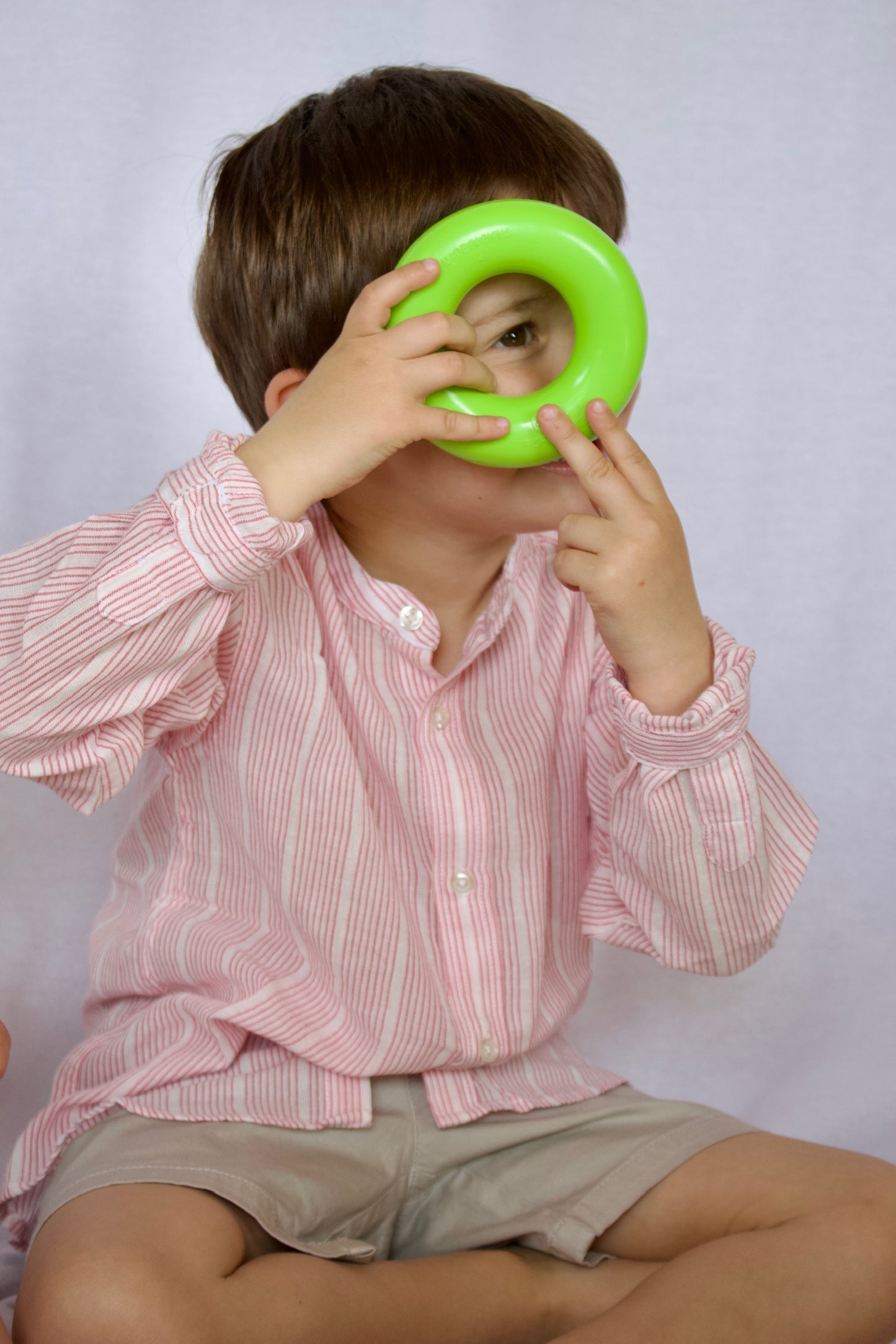 Camisa lino fucsia con rayas