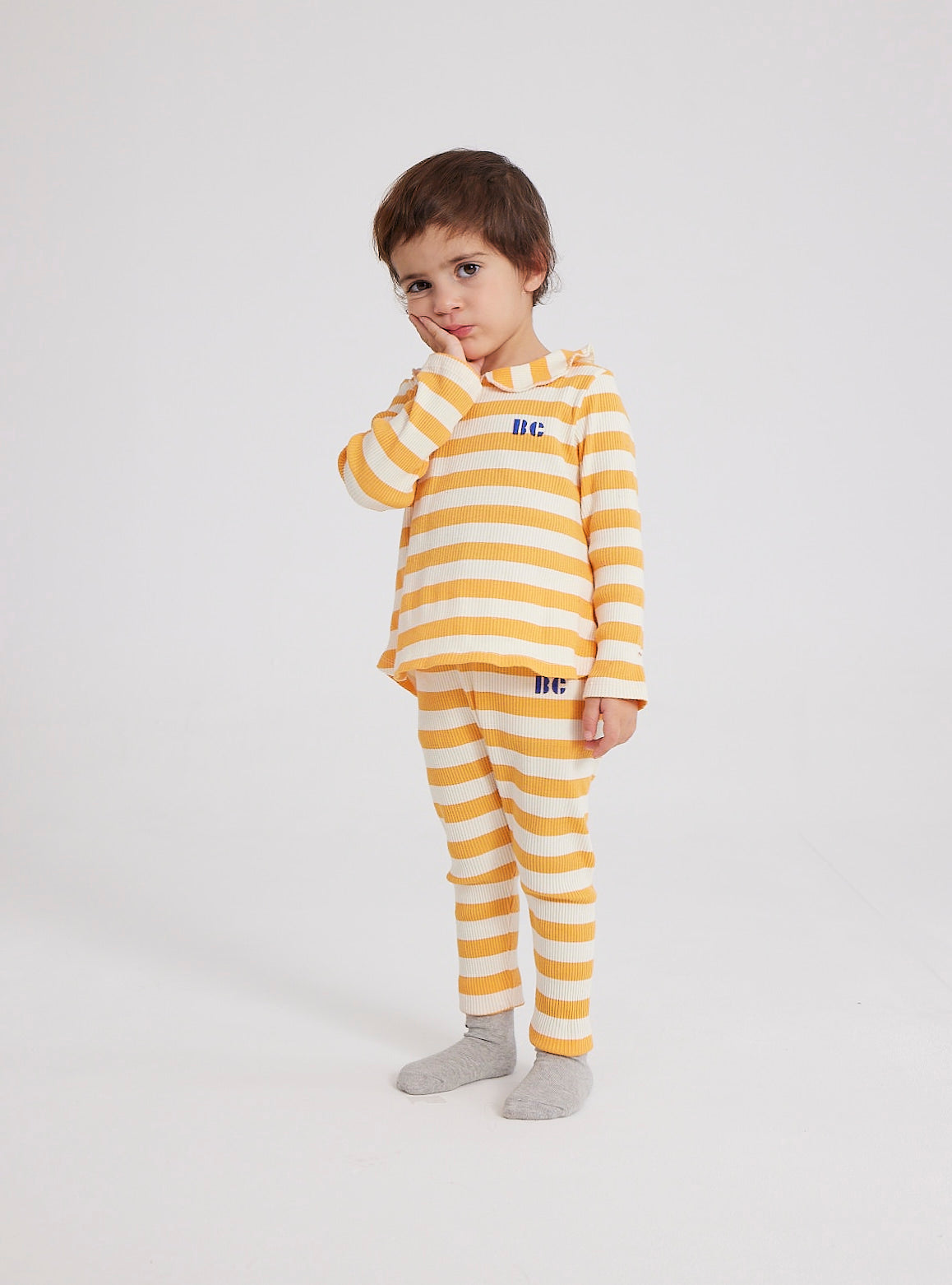 Leggings Yellow Stripes Rib - 18 MESES