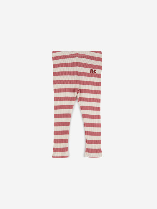 Leggings Maroon Stripes Rib