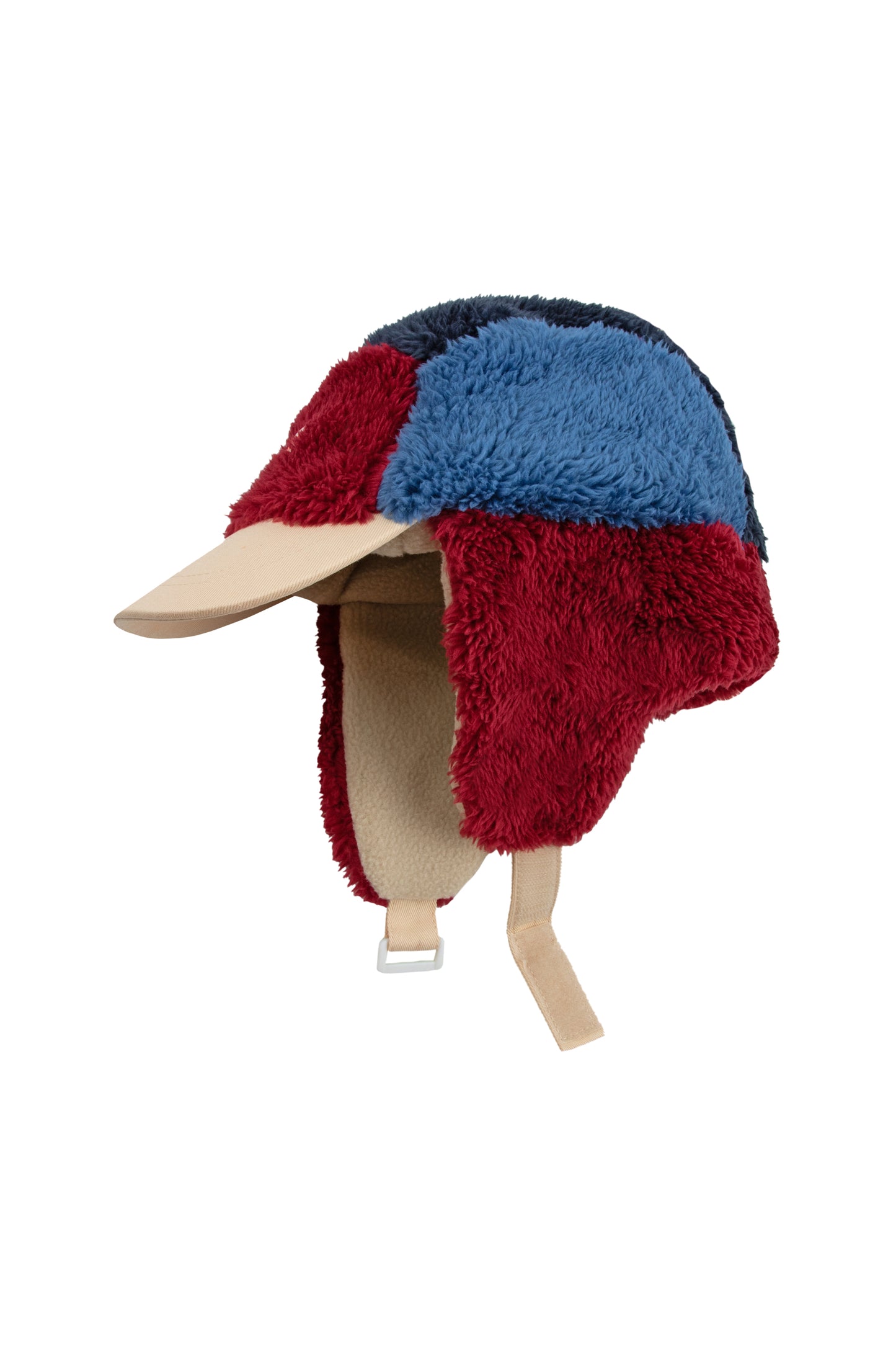 Gorro Polar Sherpa azul y rojo - TALLE S