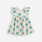 Vestido ruffled Pixel Flowers all over