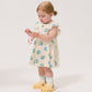 Vestido ruffled Pixel Flowers all over