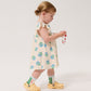 Vestido ruffled Pixel Flowers all over