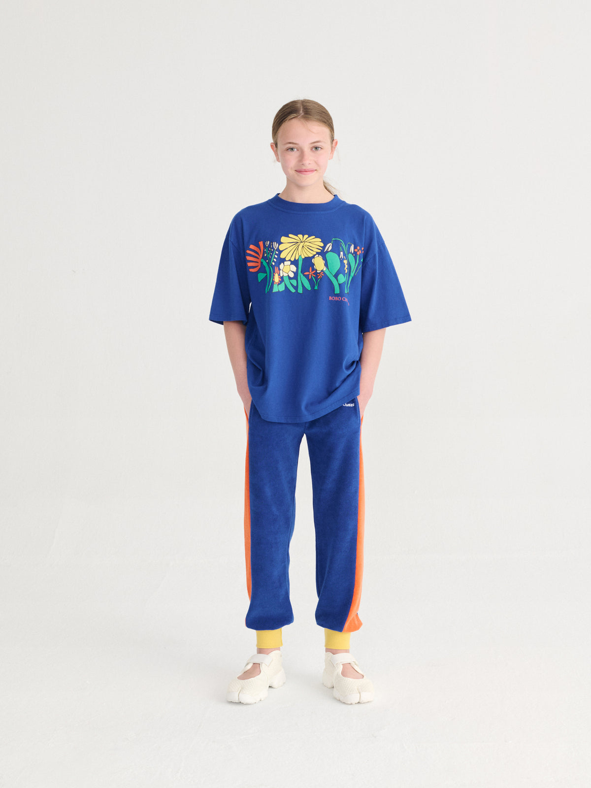 Pantalon jogger terry Color Block amarillo