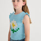 Musculosa ruffled Pixel Daisy