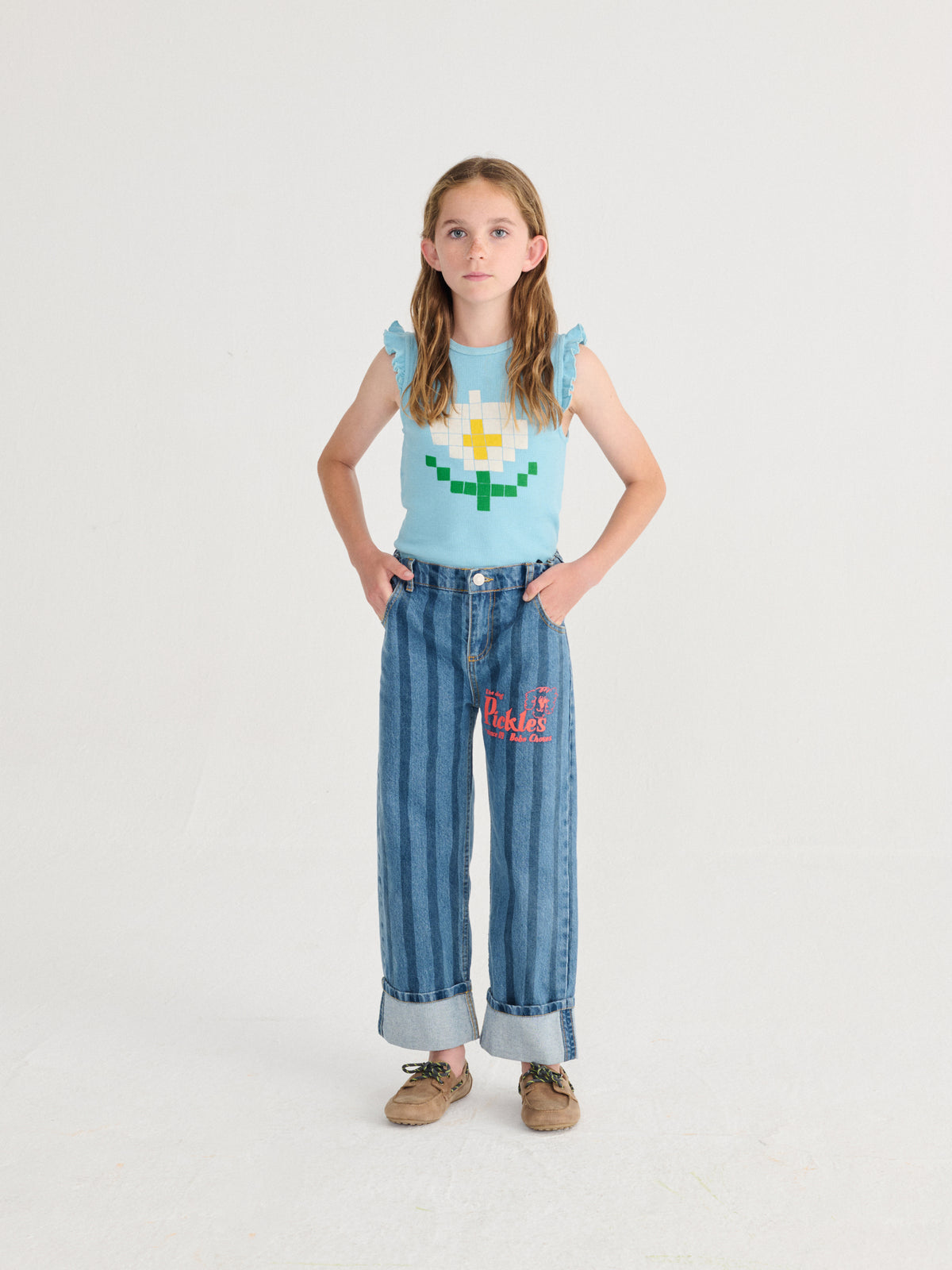 Musculosa ruffled Pixel Daisy