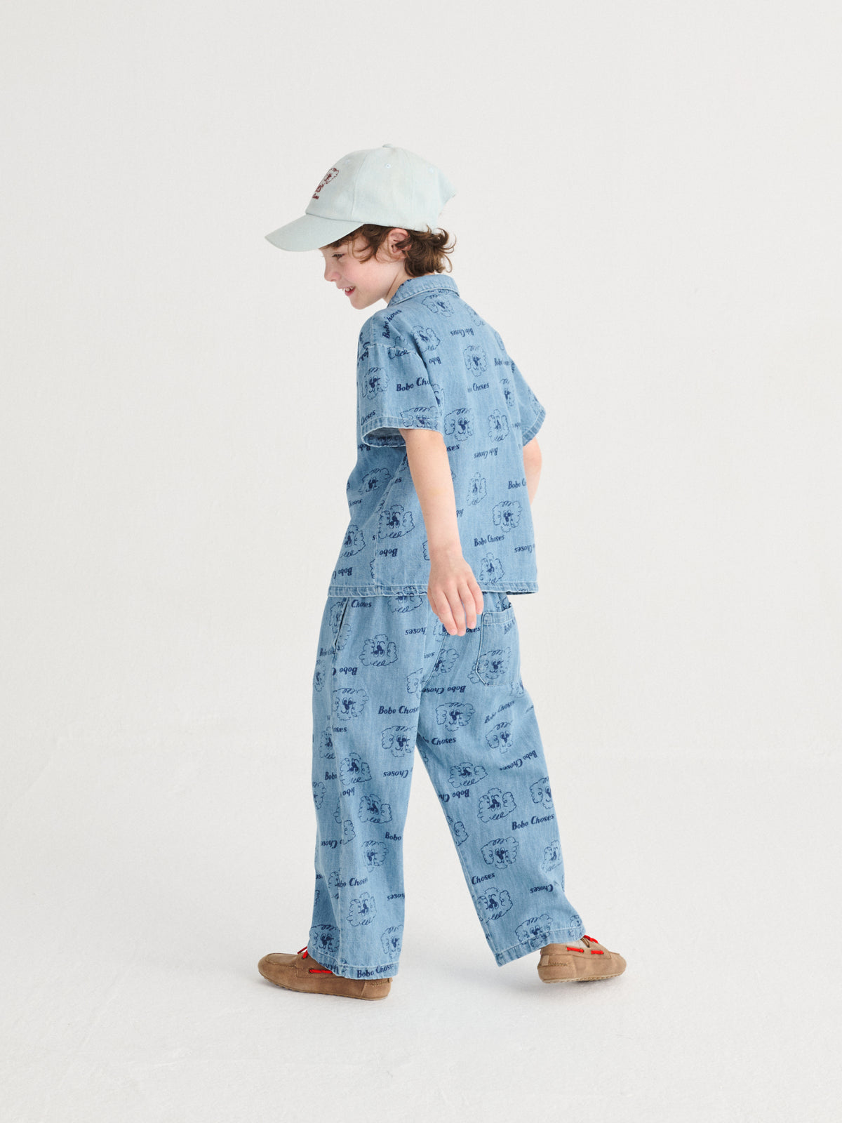 Pantalon light denim Pickles The Dog all over