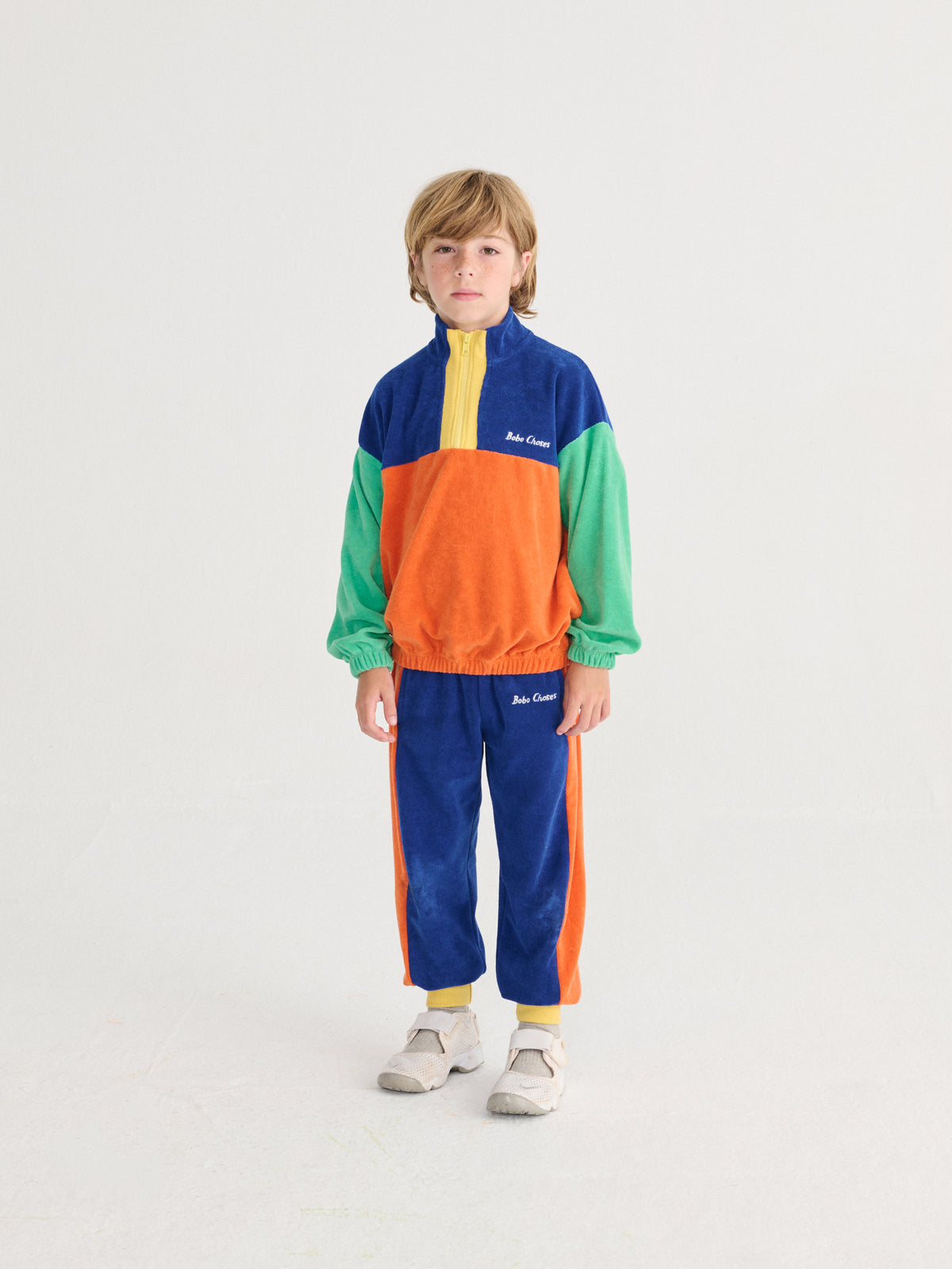Pantalon jogger terry Color Block amarillo