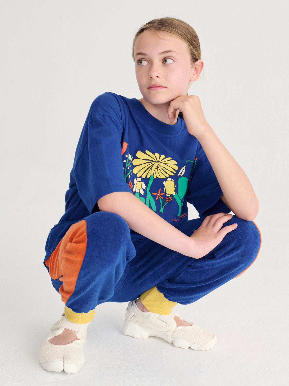 Pantalon jogger terry Color Block amarillo