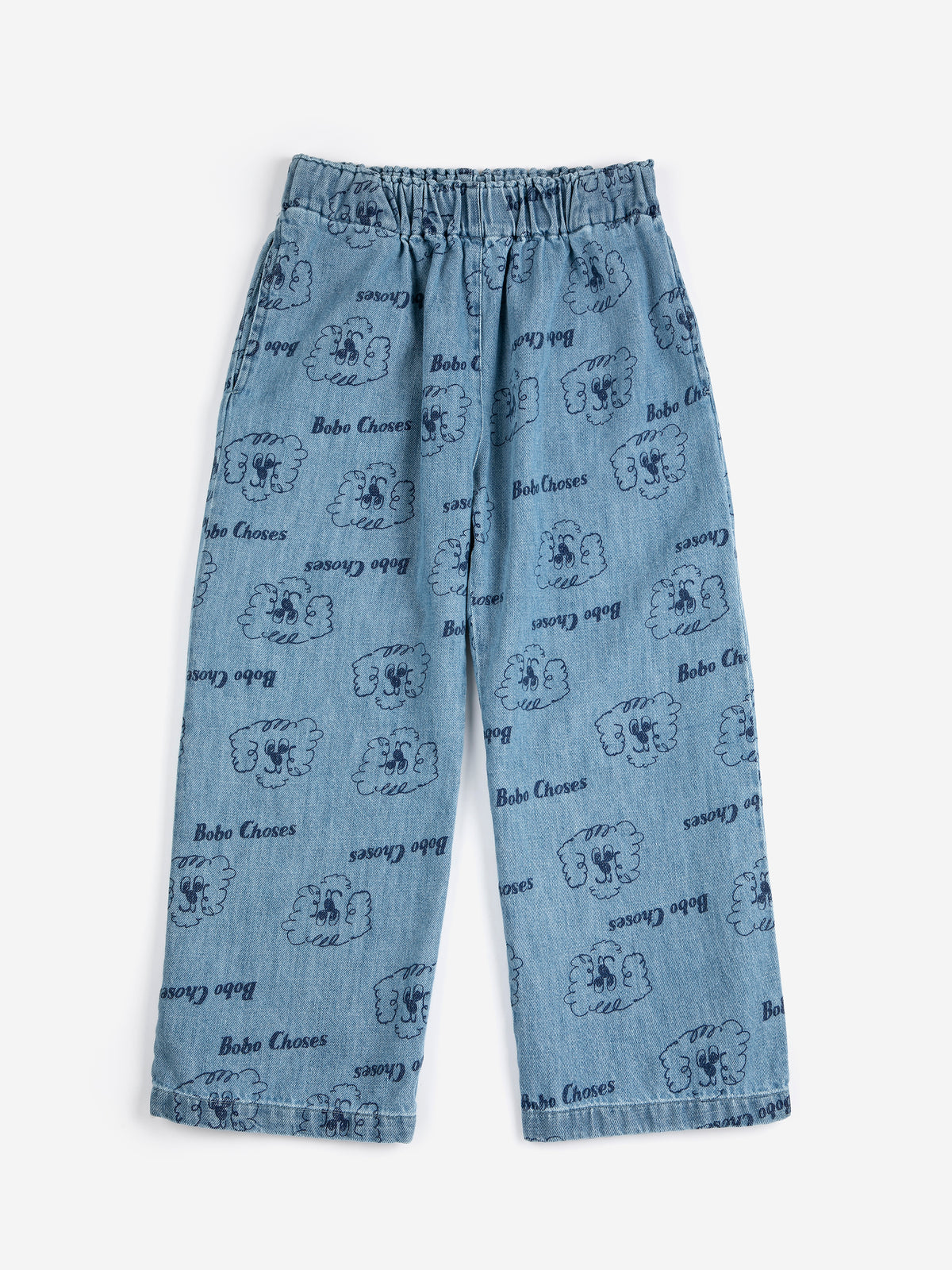Pantalon light denim Pickles The Dog all over