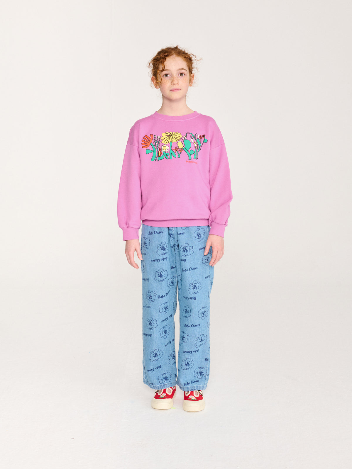 Pantalon light denim Pickles The Dog all over