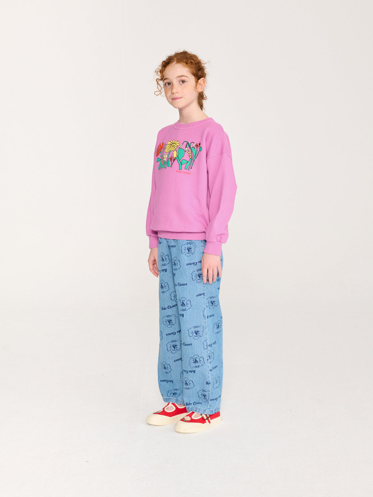 Pantalon light denim Pickles The Dog all over