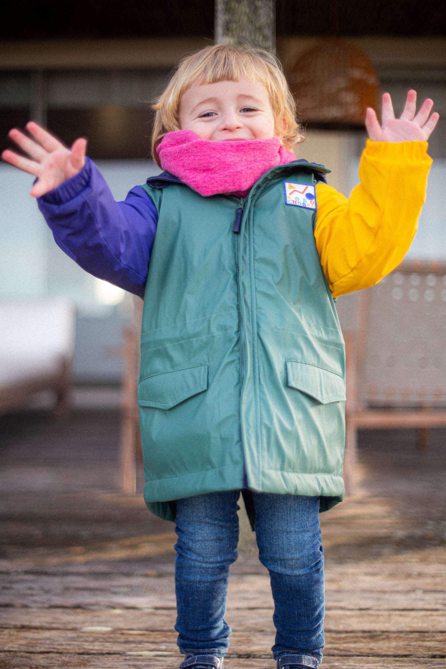 Campera lluvia Color Block