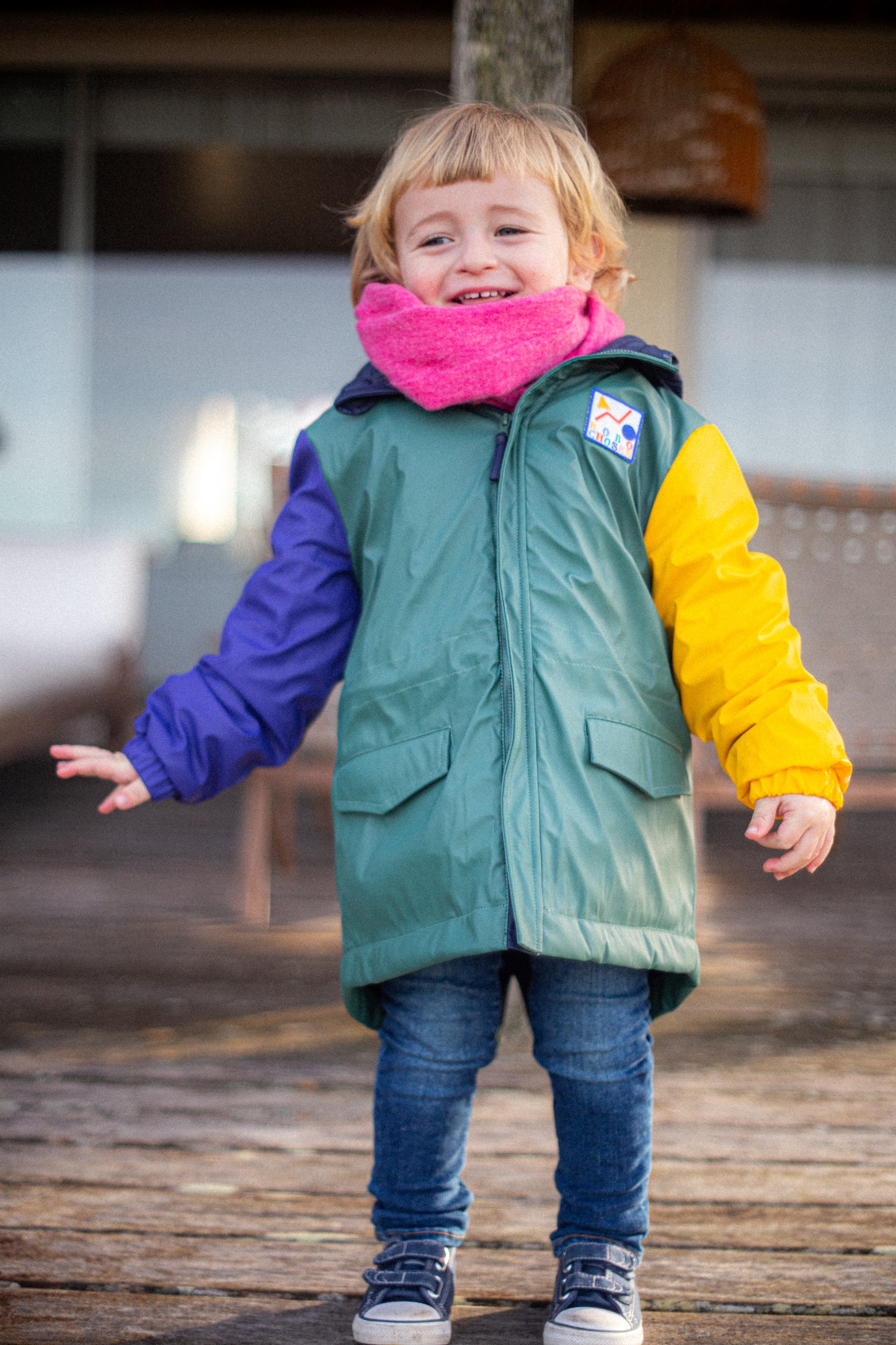 Campera lluvia Color Block