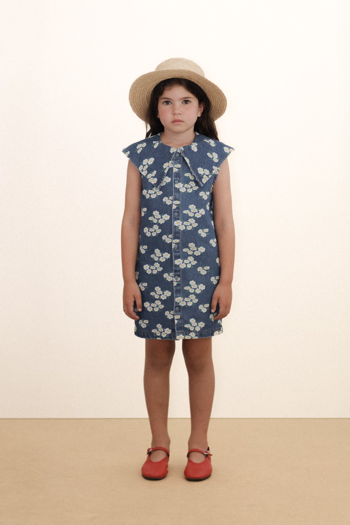 Vestido Blossoms denim