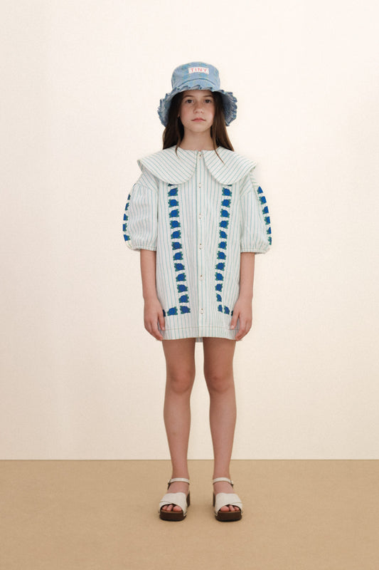 Vestido Mini Blue Flowers