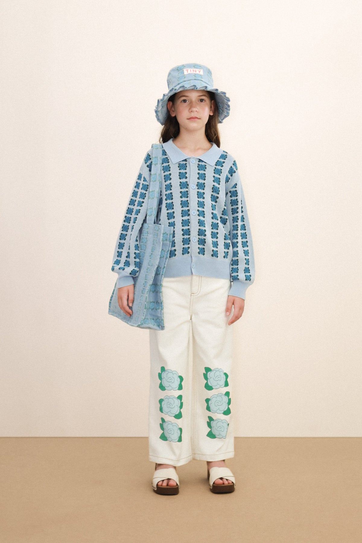 Jean Blue Flower Print denim off-white