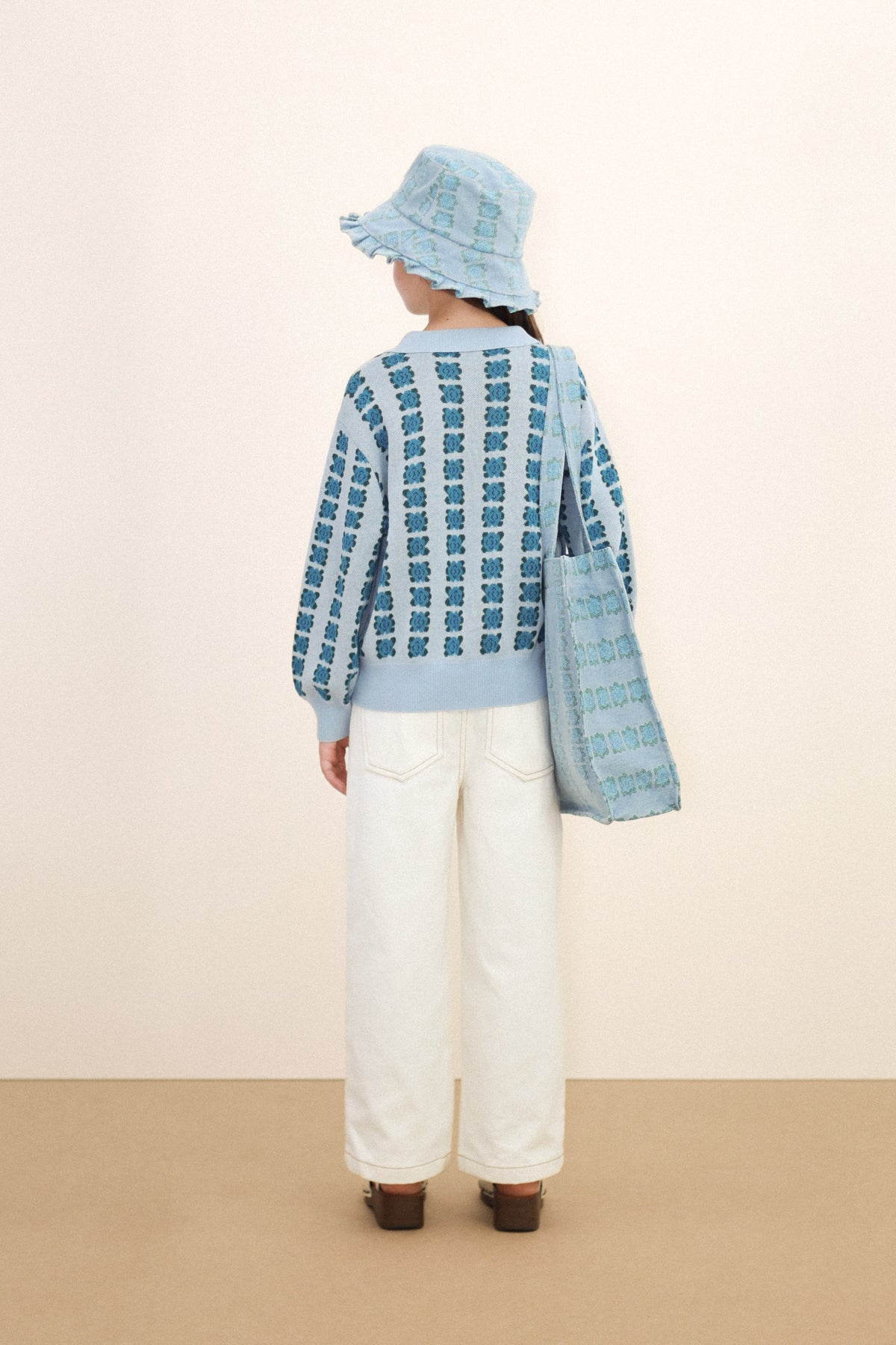 Jean Blue Flower Print denim off-white
