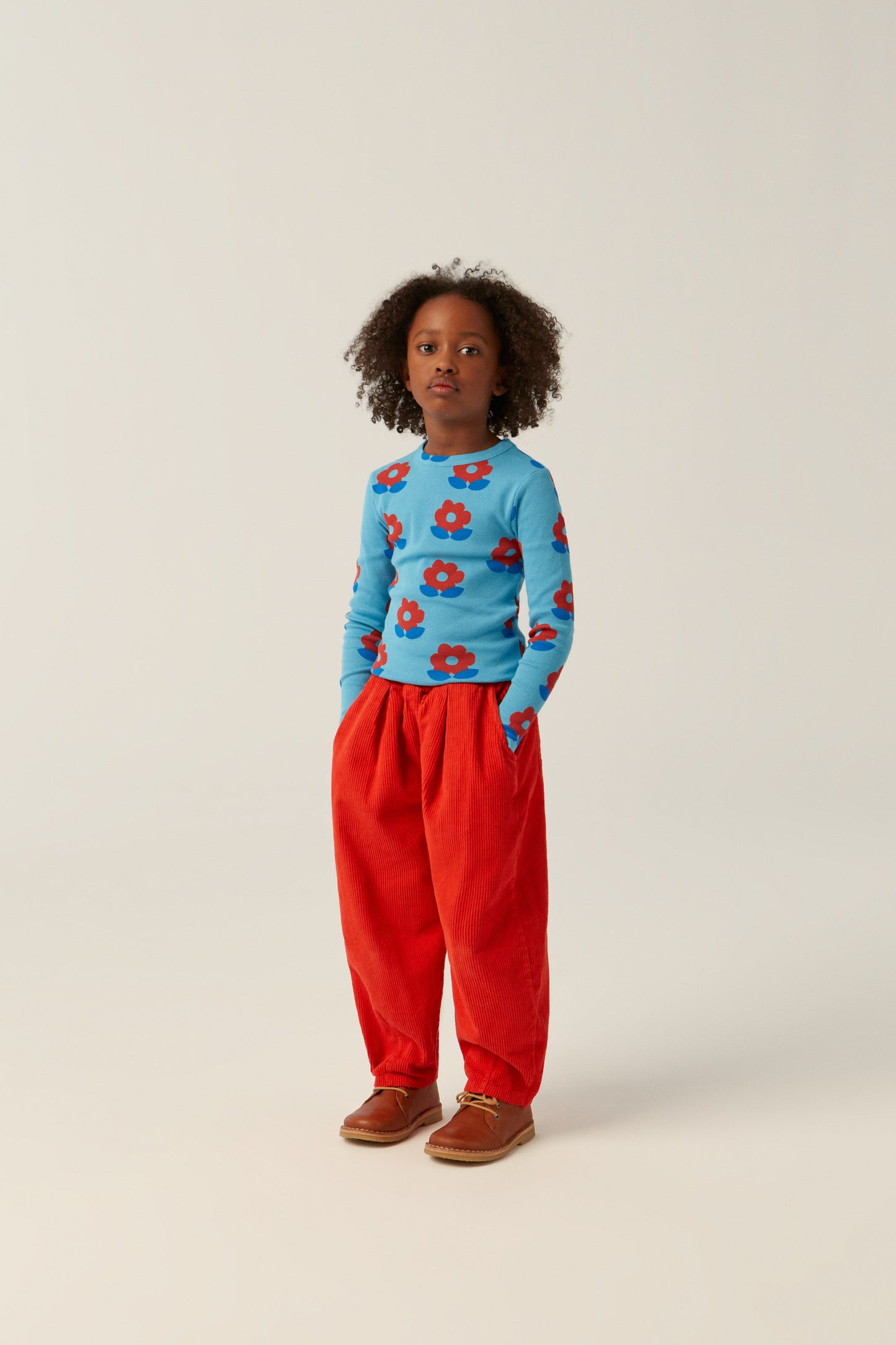 Remera Blue Big Flowers