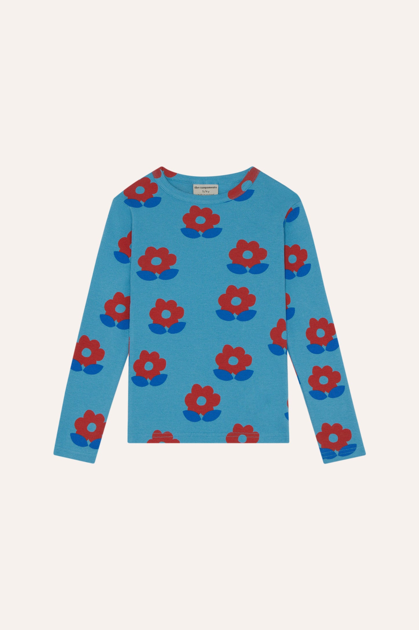 Remera Blue Big Flowers