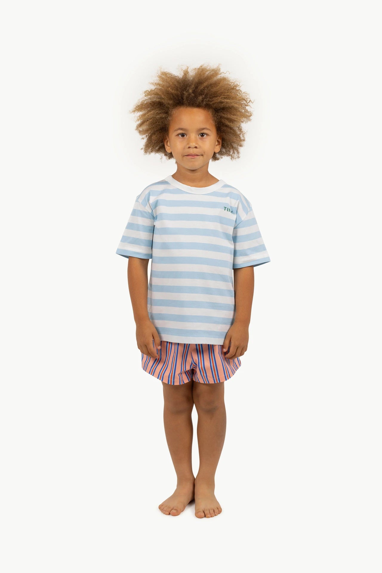 Remera Stripes celeste
