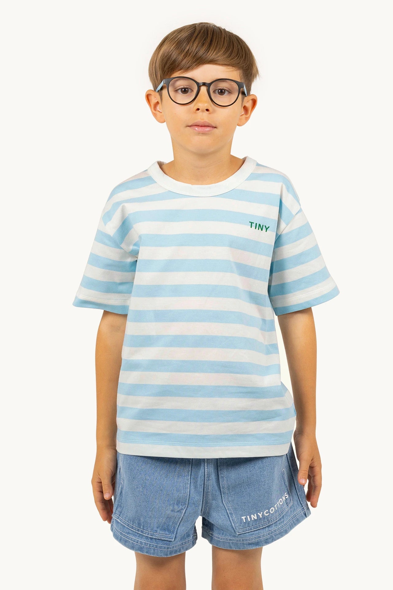 Remera Stripes celeste