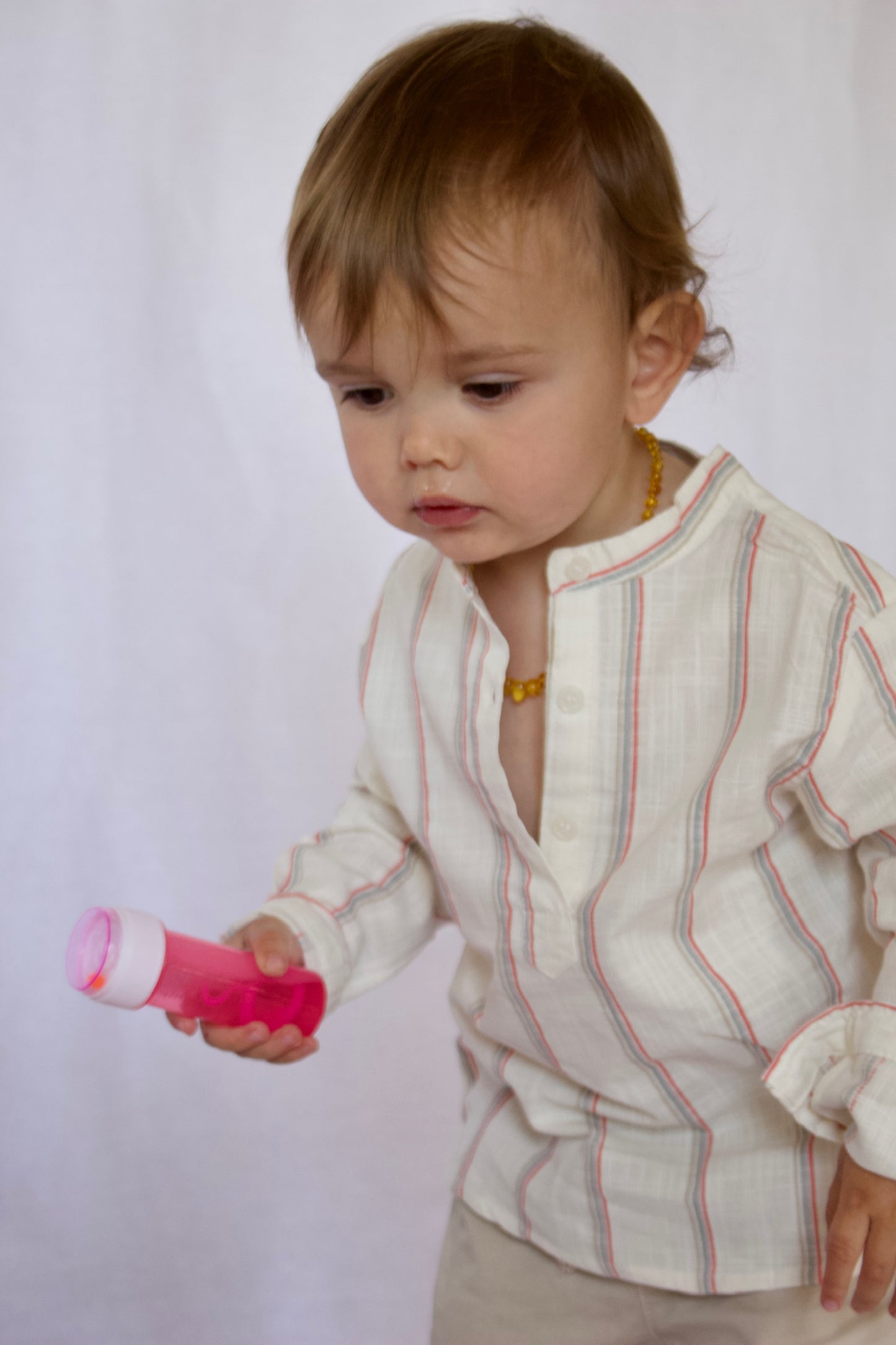 Camisa lino blanca con rayas